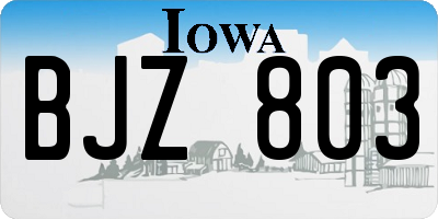 IA license plate BJZ803