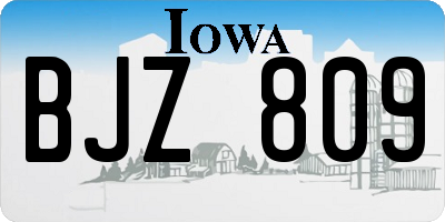 IA license plate BJZ809
