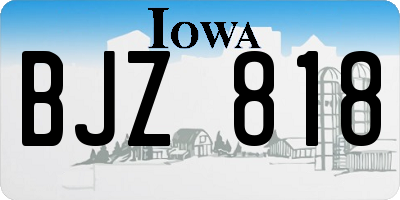 IA license plate BJZ818