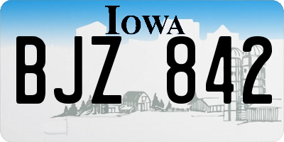 IA license plate BJZ842