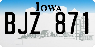 IA license plate BJZ871