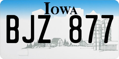 IA license plate BJZ877