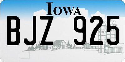 IA license plate BJZ925