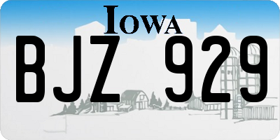 IA license plate BJZ929