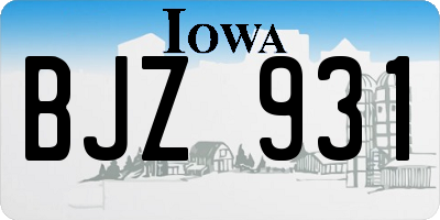 IA license plate BJZ931