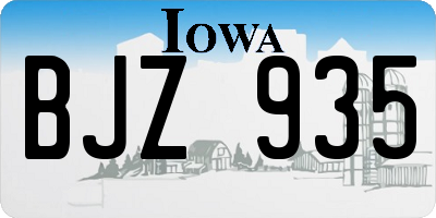 IA license plate BJZ935