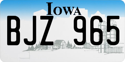 IA license plate BJZ965