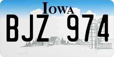 IA license plate BJZ974