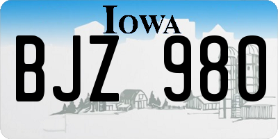 IA license plate BJZ980