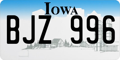 IA license plate BJZ996
