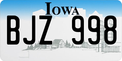 IA license plate BJZ998