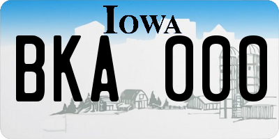 IA license plate BKA000