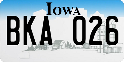 IA license plate BKA026