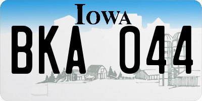 IA license plate BKA044