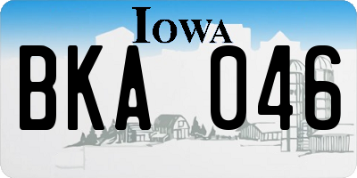 IA license plate BKA046
