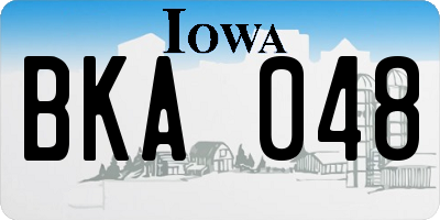 IA license plate BKA048