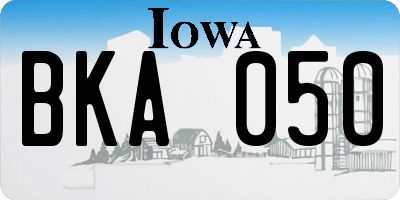 IA license plate BKA050
