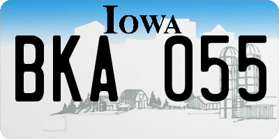 IA license plate BKA055