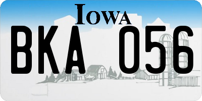 IA license plate BKA056