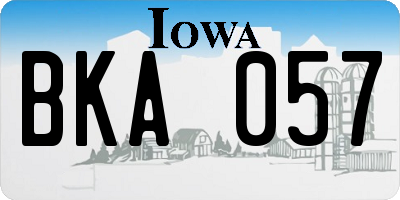 IA license plate BKA057