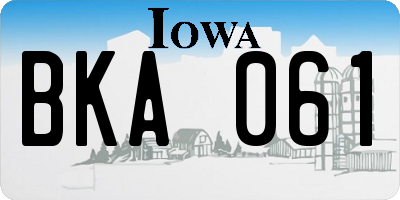 IA license plate BKA061