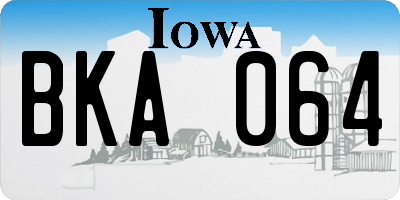 IA license plate BKA064