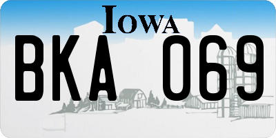 IA license plate BKA069