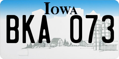 IA license plate BKA073