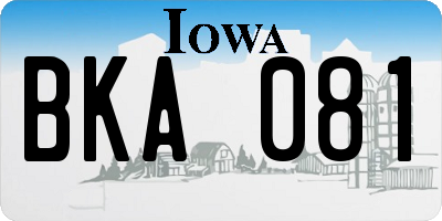 IA license plate BKA081