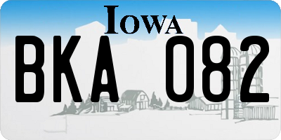 IA license plate BKA082