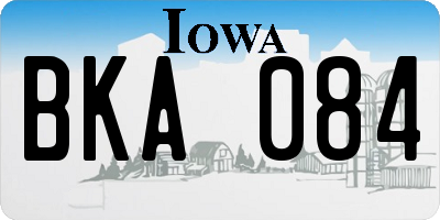 IA license plate BKA084