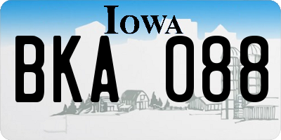 IA license plate BKA088