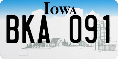 IA license plate BKA091
