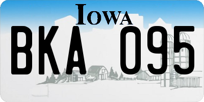 IA license plate BKA095