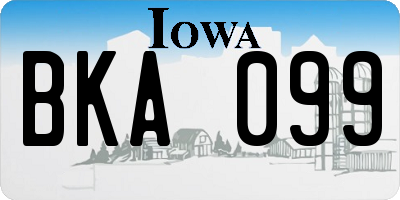 IA license plate BKA099