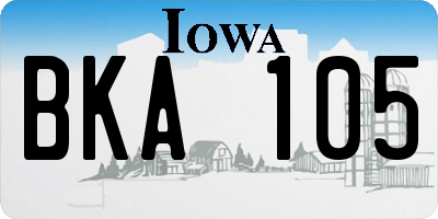 IA license plate BKA105