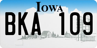 IA license plate BKA109