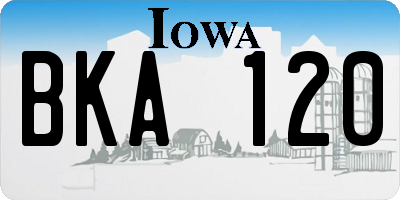 IA license plate BKA120
