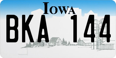 IA license plate BKA144