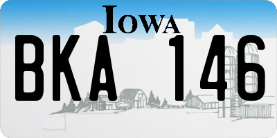 IA license plate BKA146