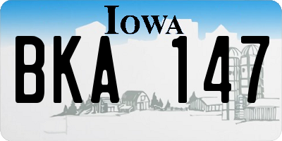 IA license plate BKA147