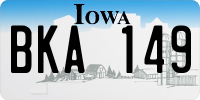 IA license plate BKA149