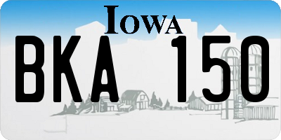 IA license plate BKA150