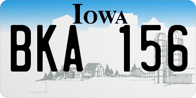 IA license plate BKA156
