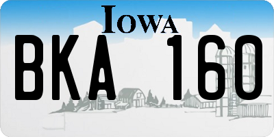 IA license plate BKA160