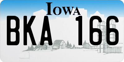 IA license plate BKA166