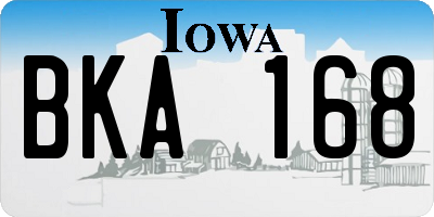 IA license plate BKA168