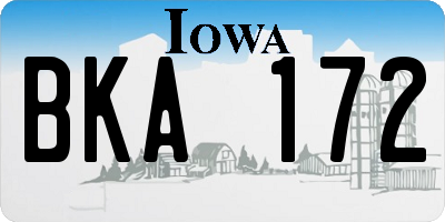 IA license plate BKA172