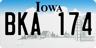 IA license plate BKA174