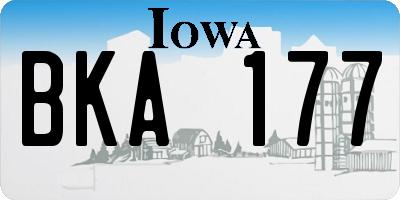 IA license plate BKA177